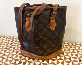 RvceShops Revival, Brown Louis Vuitton Monogram Noe GM Bucket Bag