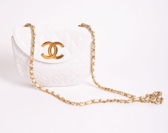 chanel vintage white bag