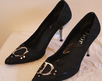 Dior Era Belt Leather Pointed Toe Y2k Shu Highheels Pinheels Black 34 2 1 21.5 Y2k Dior Pumps - Etsy main image 4