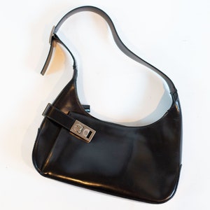 SALVATORE FERRAGAMO Black Leather Vintage Gancini Chain Shoulder Bag –  Style Exchange Boutique PGH