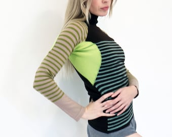Gaultier Junior Sweater, 90s Pure Wool Sweater Dress, Turtleneck 