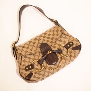 GUCCI-Horsebit-Sherry-GG-Canvas-Leather-Shoulder-Bag-Brown-137386 –  dct-ep_vintage luxury Store