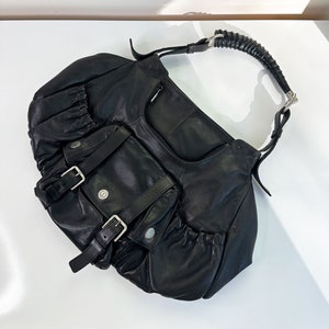 Yves Saint Laurent Black Leather Mombasa Double Horn Shoulder Bag - Yoogi's  Closet