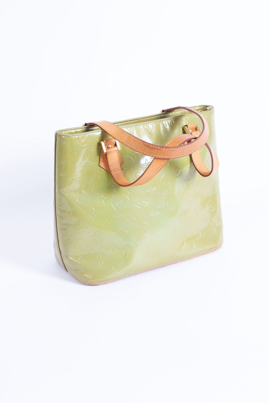 Louis Vuitton Green Vernis Houston Brown Light brown Light green