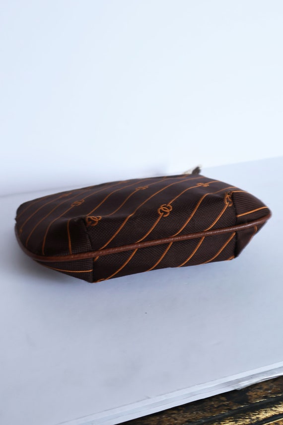 Vintage GUCCI 1970s Brown Monogram GG Pouch with … - image 5