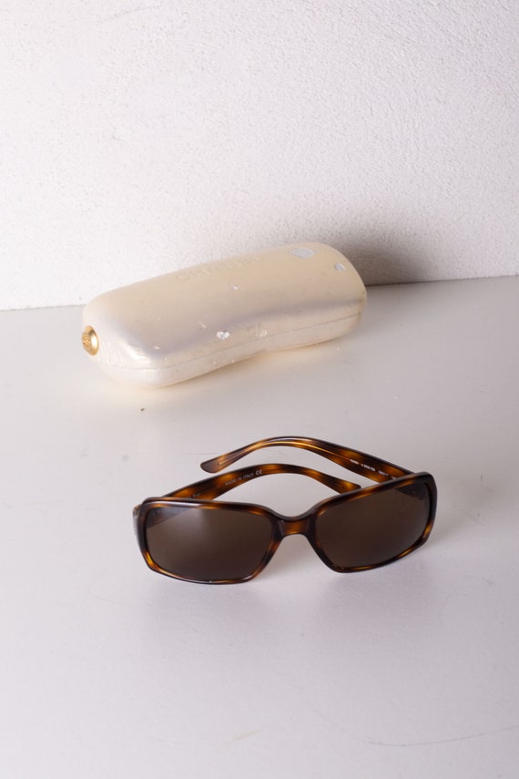 Vintage CHANEL Square Tortoise Shell Sunglasses w… - image 6