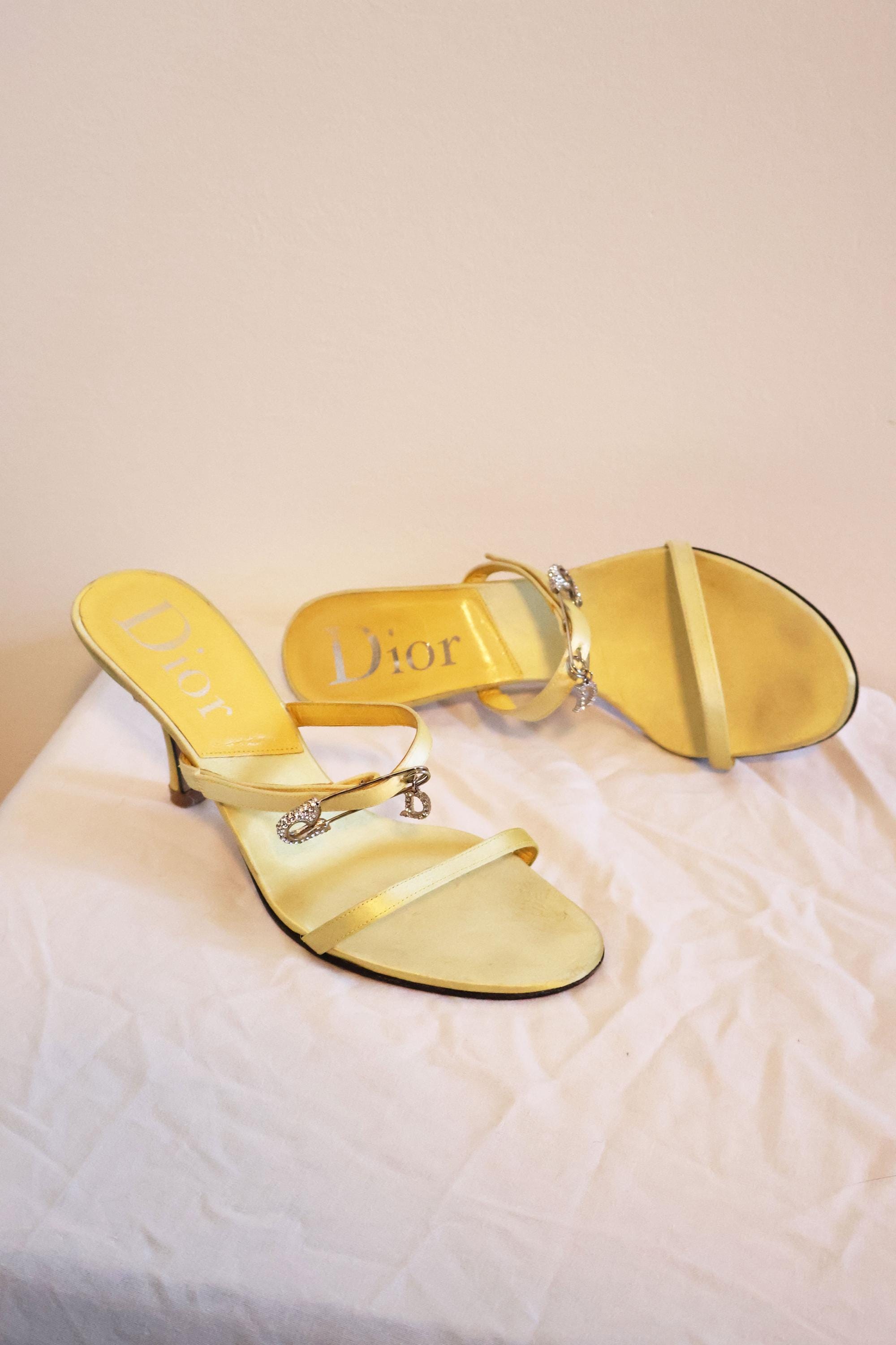 Rare Vintage Christian Dior by John Galliano Yellow Satin Safety