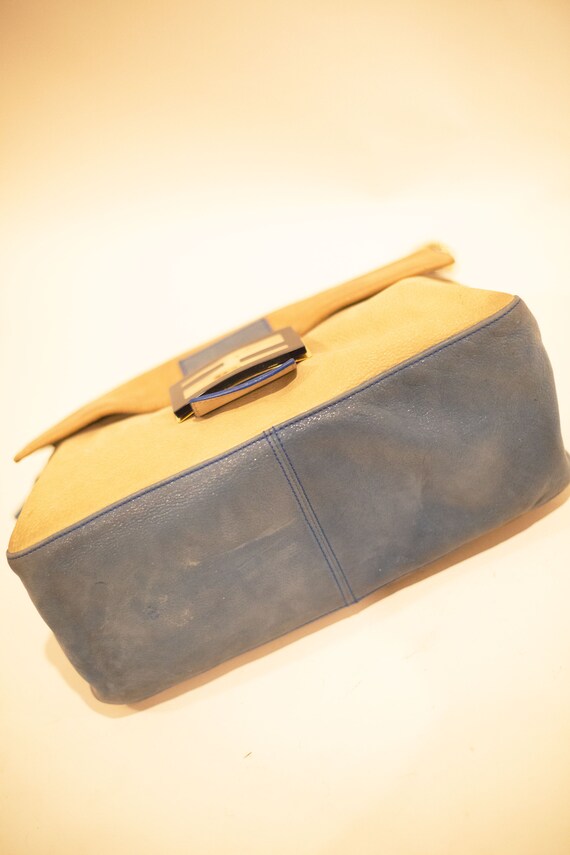 Vintage FENDI Cobalt + Nude Leather Mama Forever … - image 7