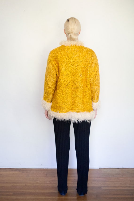 Vintage 1960s Gold Embroidered Afghan Coat: Mongo… - image 8