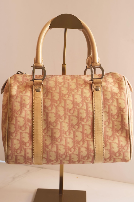Christian Dior Y2K Diorissimo Pink and White Boston Bag Trotter