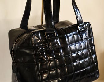 Vintage CHANEL 2002-2003 Coco Mark Quilted Patent Leather