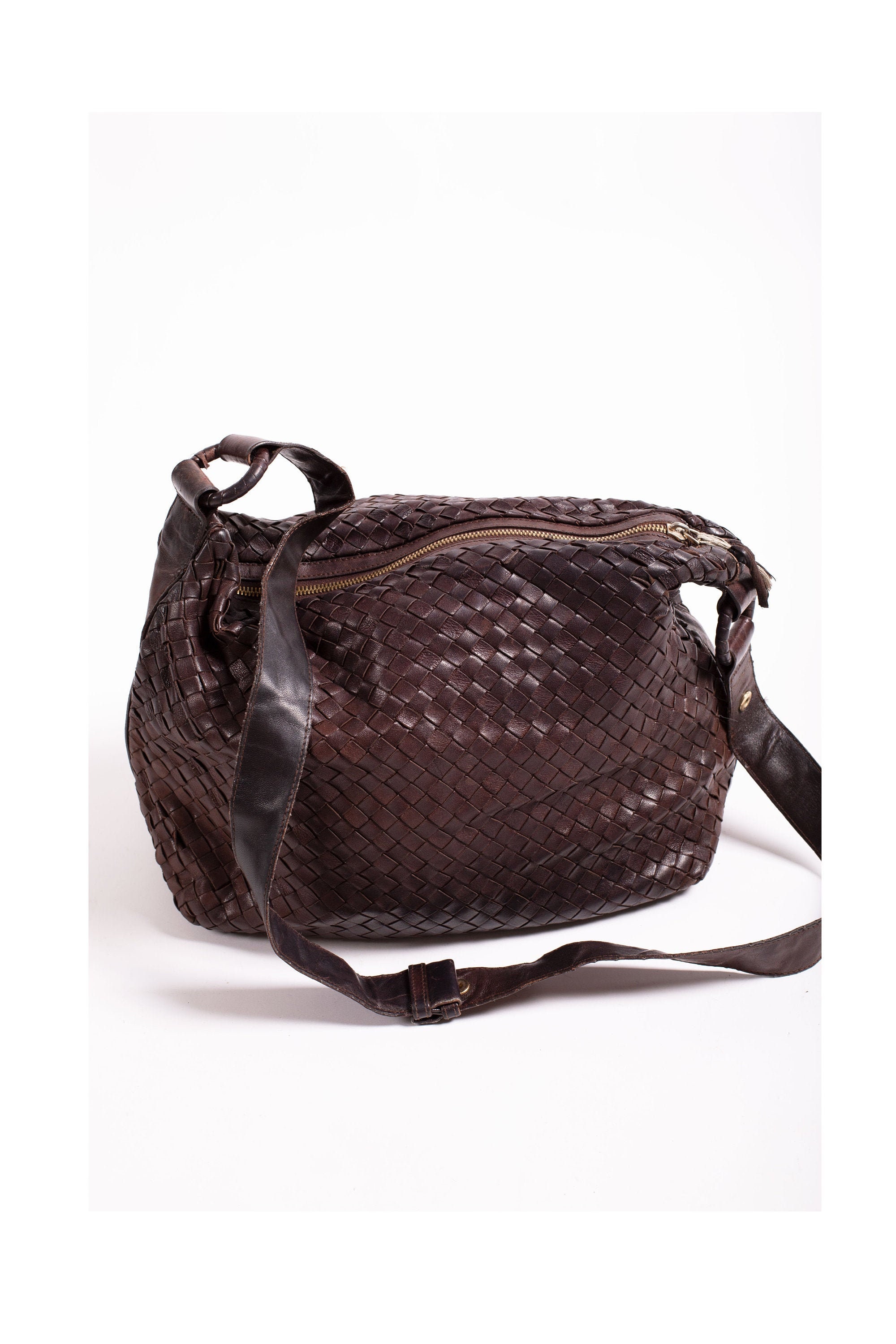 Vintage Bottega Veneta Intrecciato Leather Shoulder Bag / -  Canada