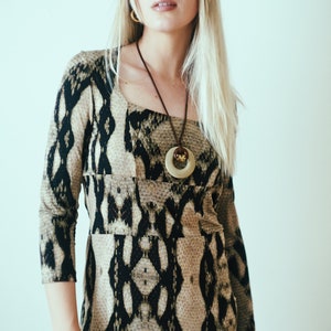 Vintage ROBERTO CAVALLI Y2K Snakeskin Printed Babydoll Mini Dress with Square Neckline Snake Python JustCavalli 画像 4