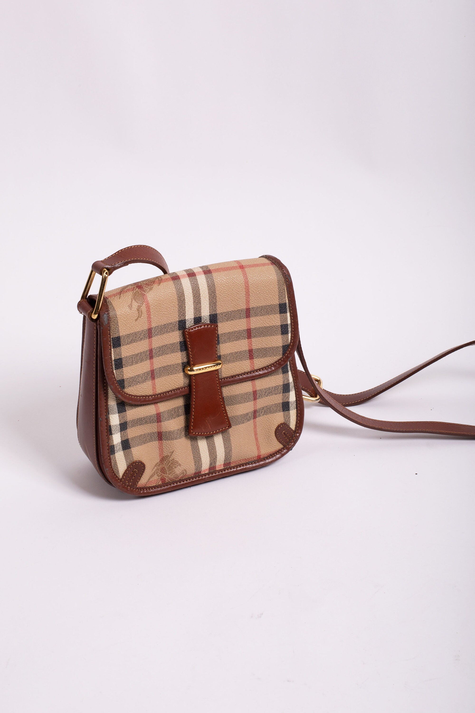 Vintage Burberry pochette handbag, Nova check - Ruby Lane