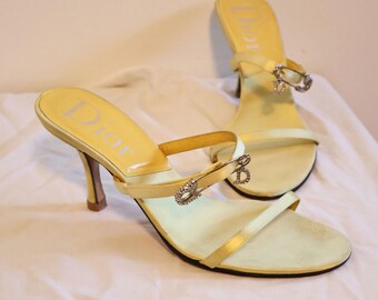 Rare Vintage Christian Dior by John Galliano Yellow Satin Safety