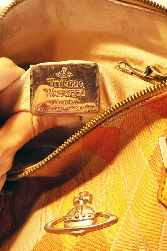 Vintage Vivienne Westwood Argyle Plaid Boston Bag With Orb