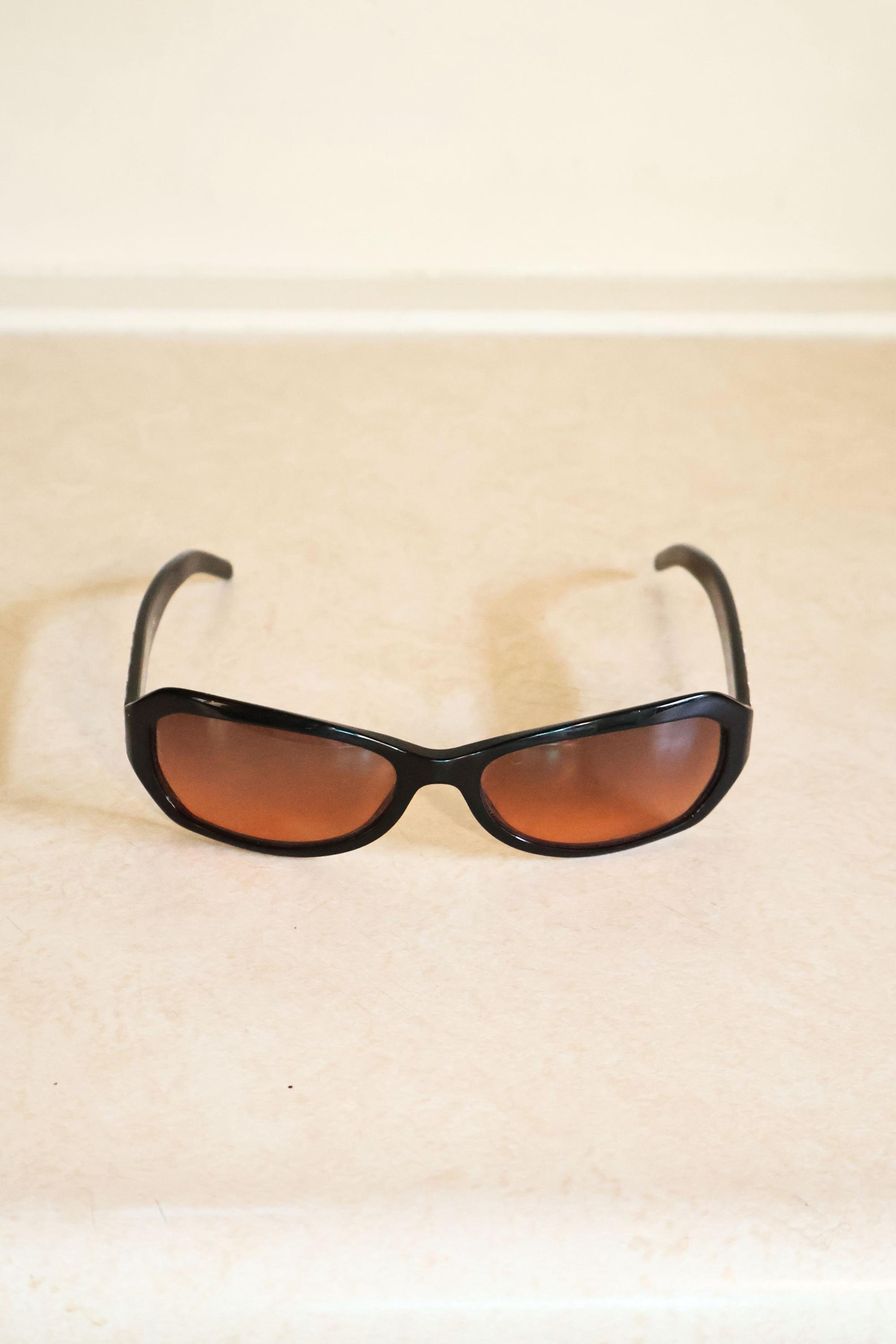 Vintage CHANEL Swarovski Crystal Black Frame Square  display picture 2
