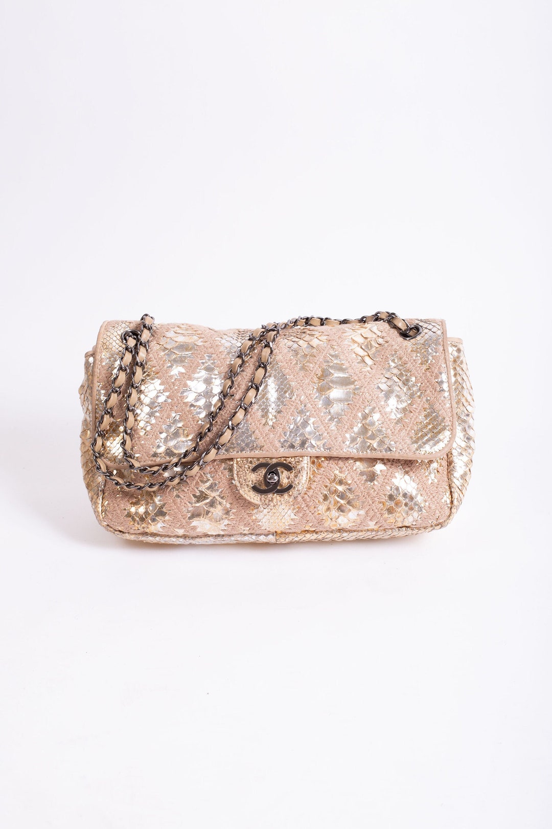 Chanel 2010 Limited Edition Brown Python Clutch - shop 