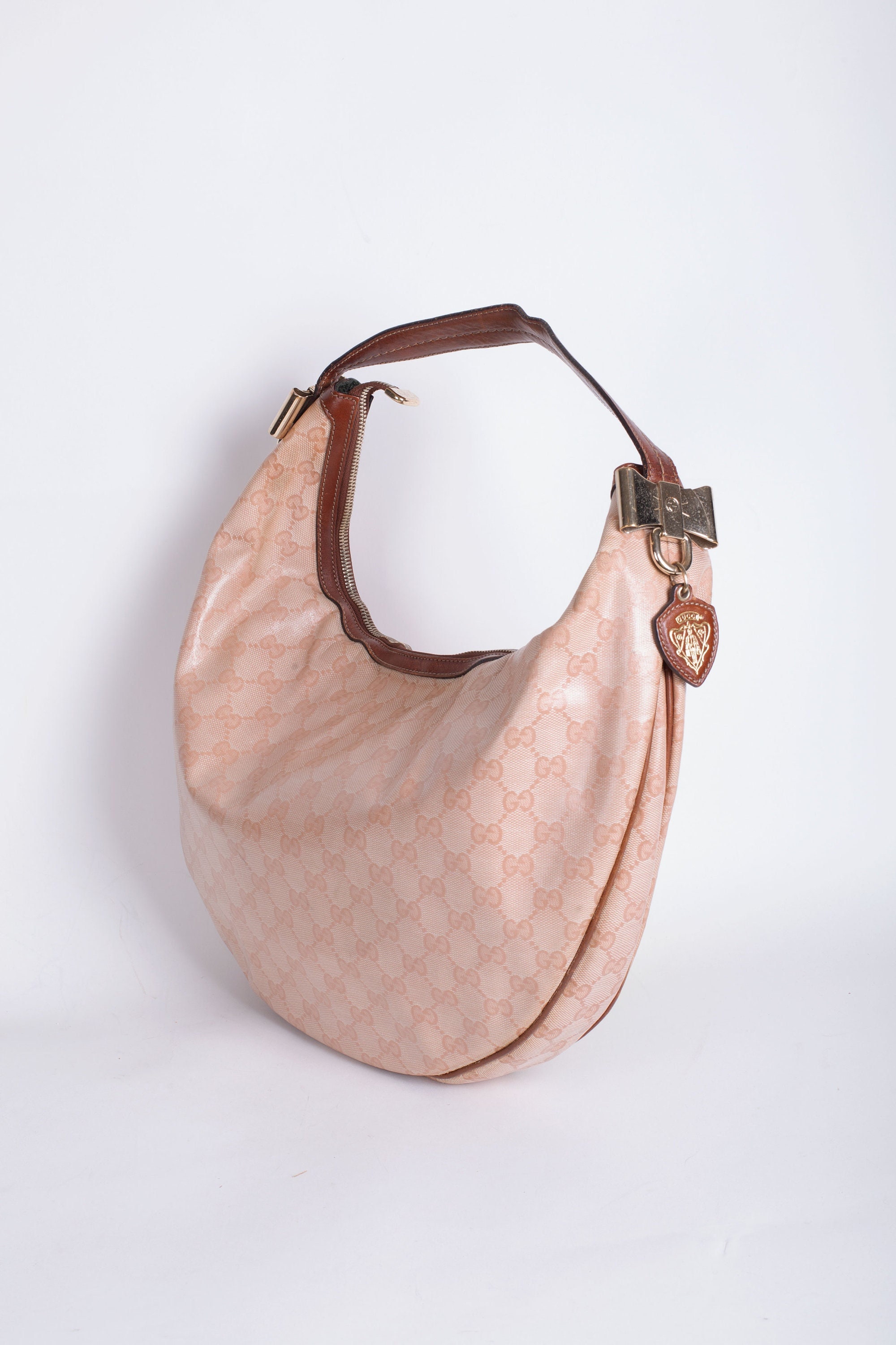 Vintage Gucci Y2K Duchessa Hobo Bag in Waxed Web Canvas 