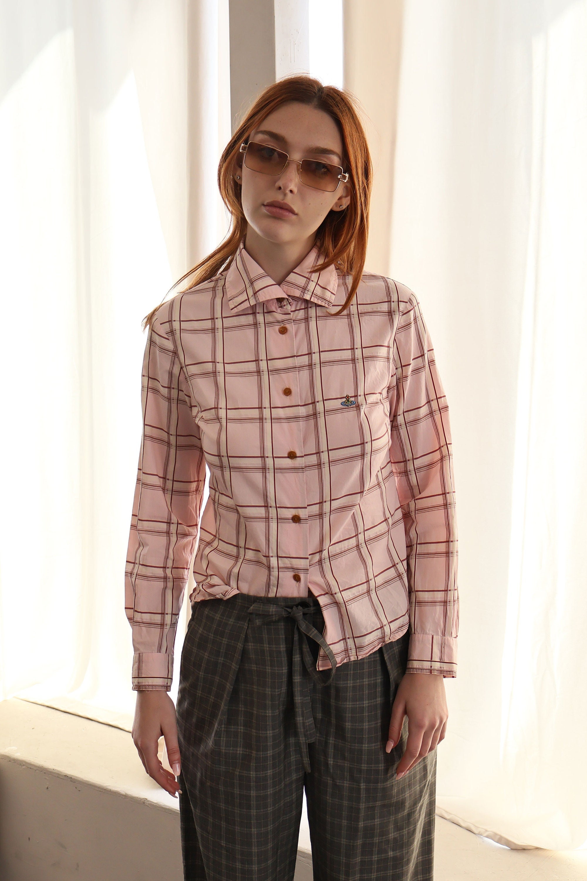 Vintage VIVIENNE WESTWOOD Red Label Pink Plaid Button Down Vintage VIVIENNE WESTWOOD Red Label Pink Plaid Button Down