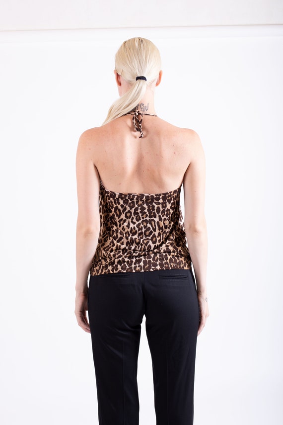 Vintage Dolce and Gabbana Y2K Leopard Print Drape… - image 6