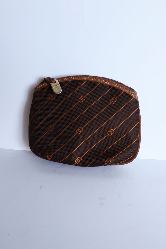 Vintage GUCCI 1970s Brown Monogram GG Pouch with … - image 3