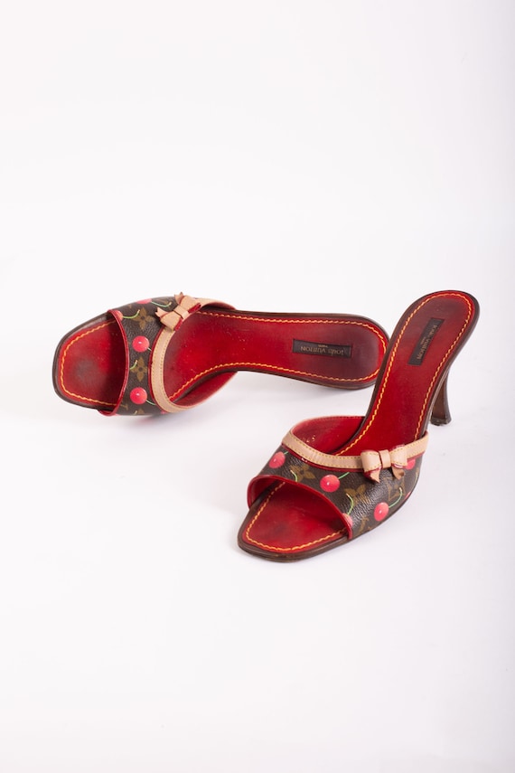 Louis Vuitton, Shoes, Vintage Louis Vuitton Red Heels Takashi Flower  Print