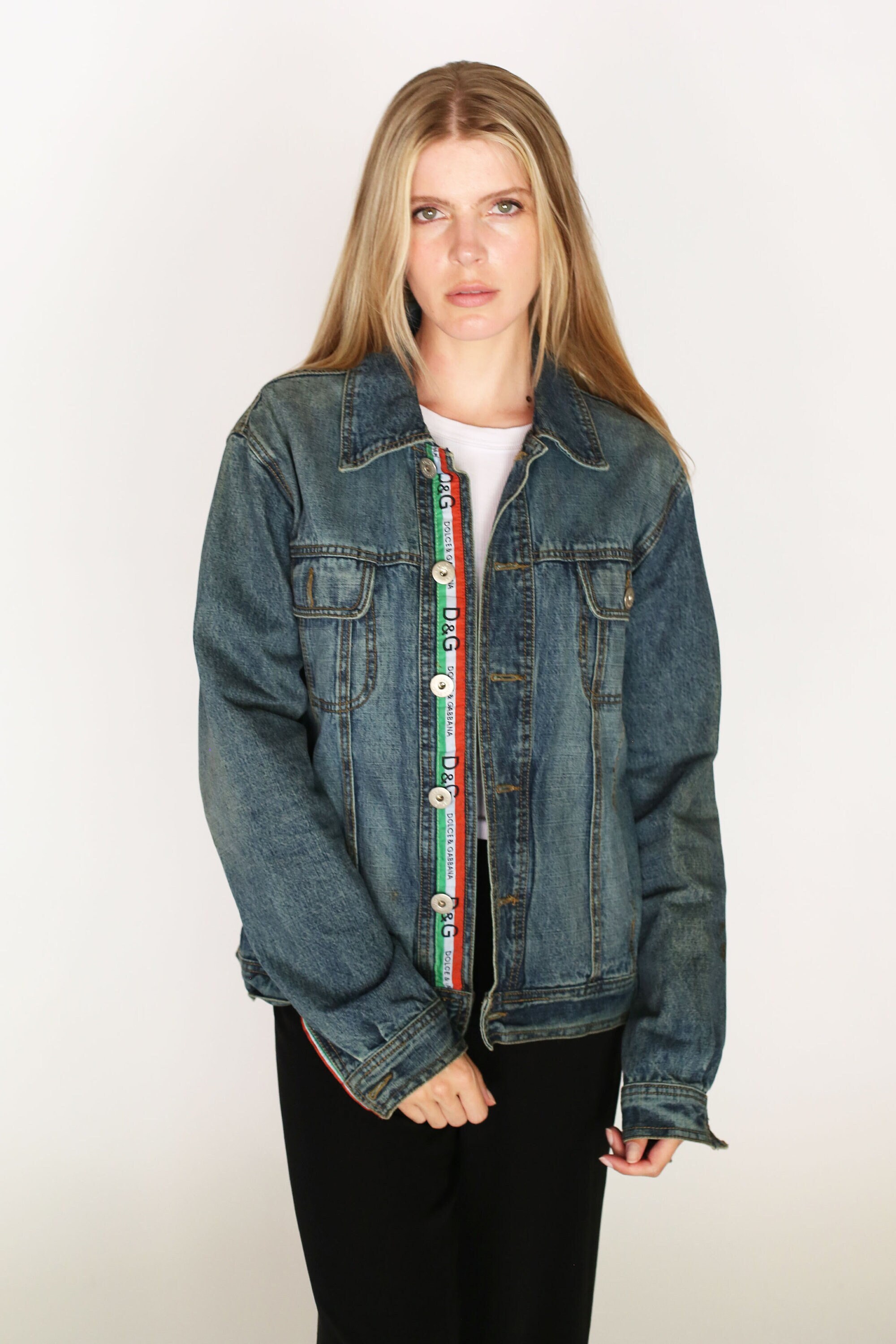 OVERSIZED MONOGRAM DENIM JACKET