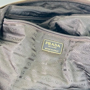 PRADA Army Quilted Catena Jumbo Carryall Bag with Gold Chain Strap Gold Hardware 1980s 1990s Tessuto Vela Tote image 9