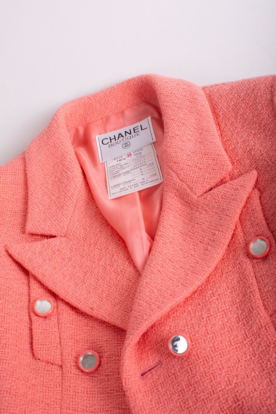 Vintage CHANEL Cruise 1995 Coral Tweed Blazer wit… - image 10