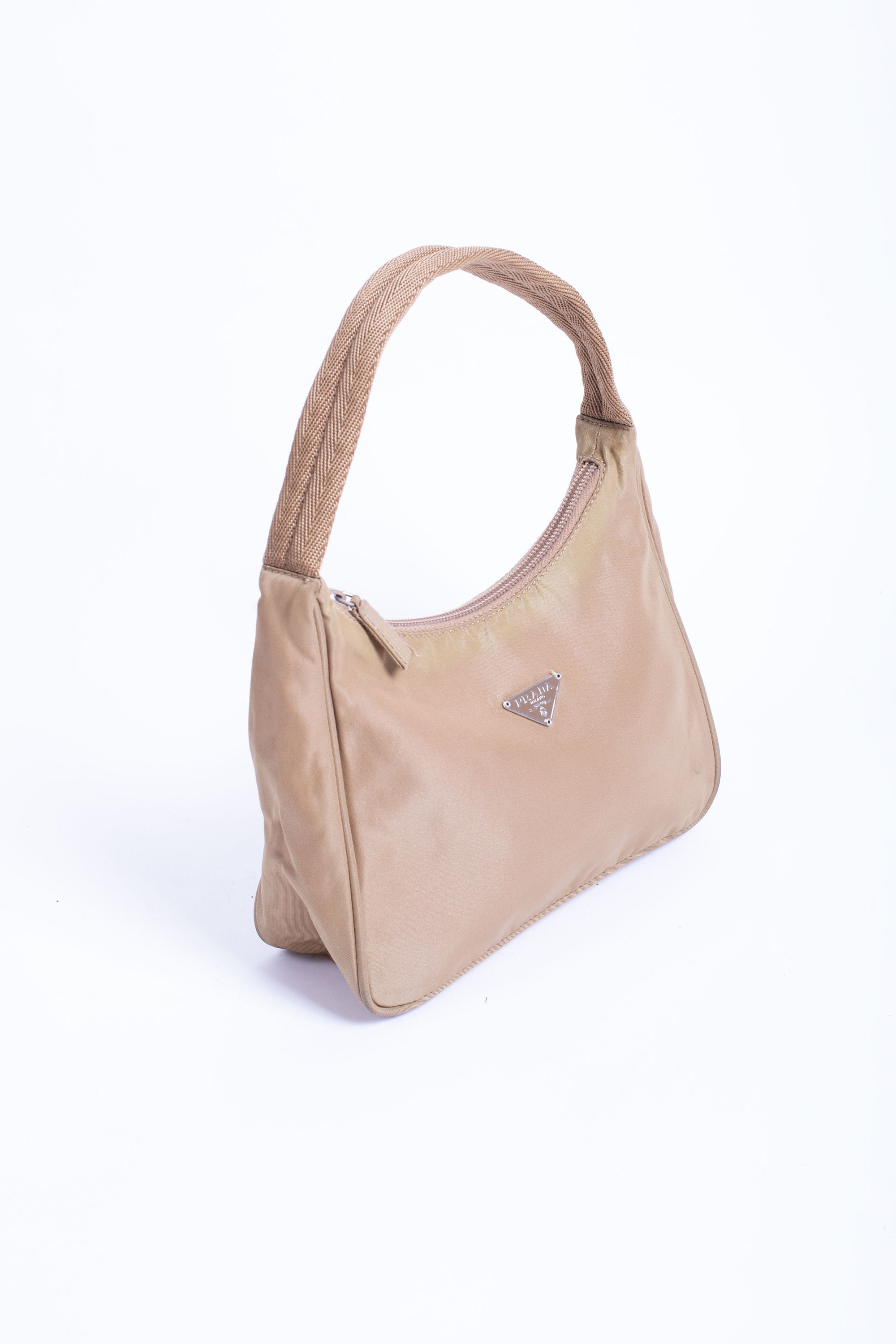 PRADA Mini BROWN Tessuto Sport NYLON Y2K Shoulder Hobo #31 Authentic! EUC  RARE!