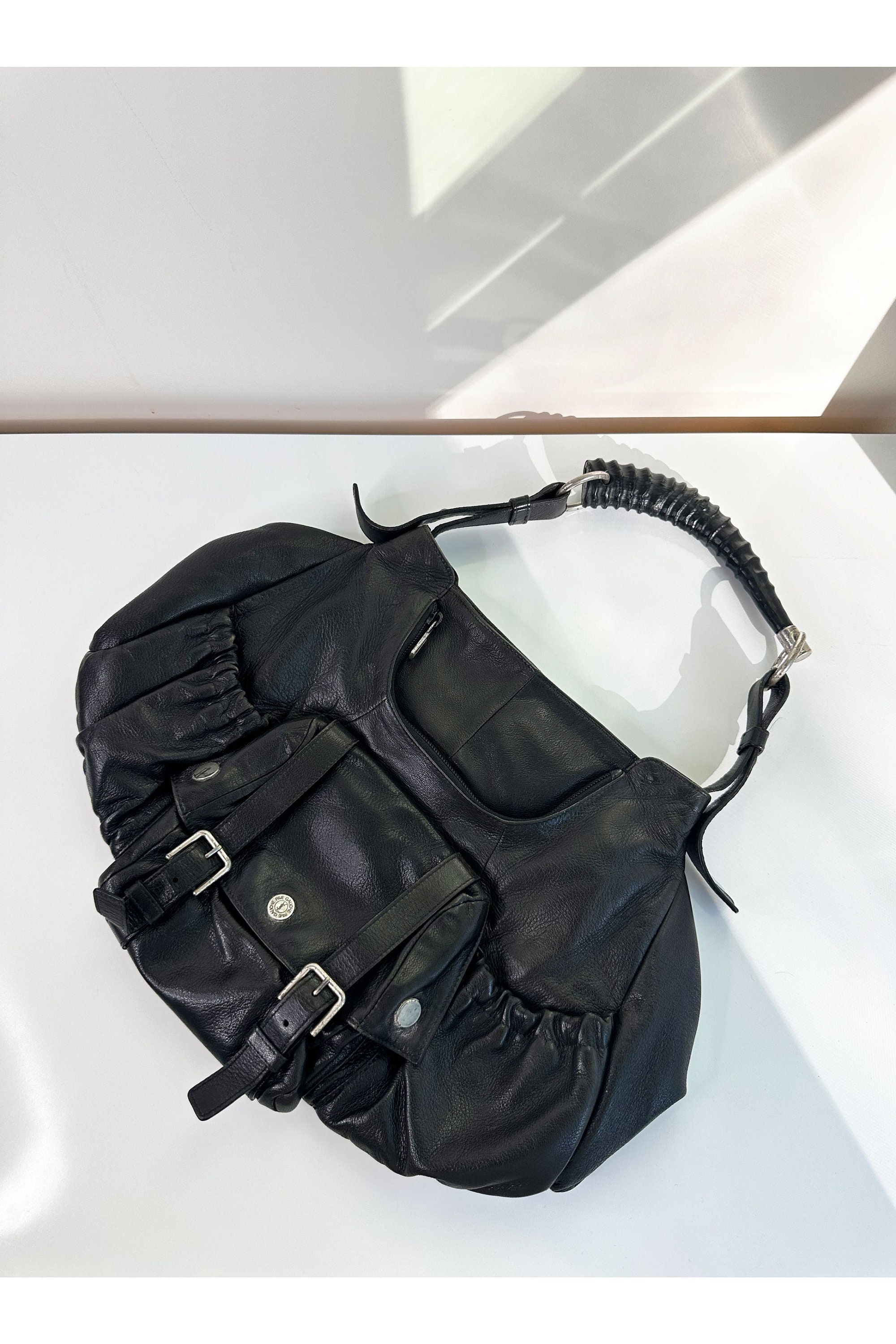 YVES SAINT LAURENT Black Canvas Mini Mombasa Handbag