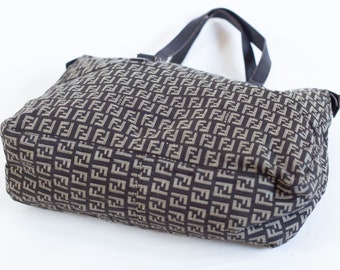 FENDIバケハ　yuu FENDI Zucchino Canvas Brown Handbag Shoulder Bag #31 Rise-on