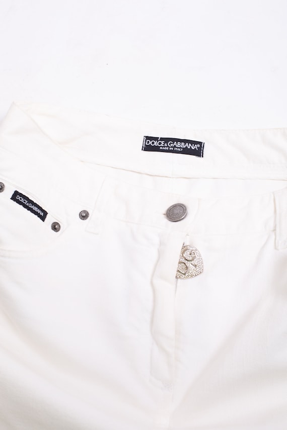 Vintage Dolce and Gabbana White Cotton Skirt with… - image 9