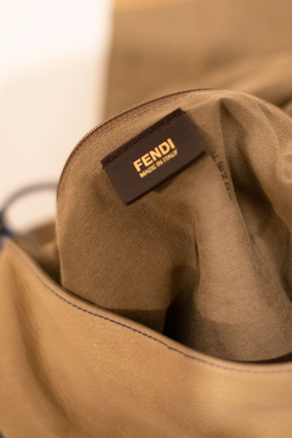 Vintage FENDI Cobalt + Nude Leather Mama Forever … - image 9