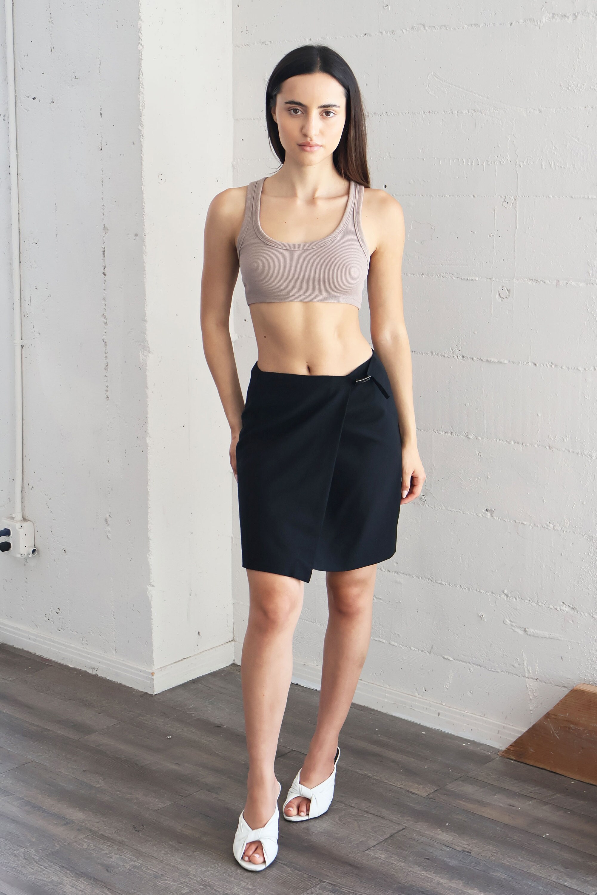 GUCCI by Tom Ford 1998 Wool Wrap Skirt With Built in Silver GUCCI by Tom Ford 1998 Wool Wrap Skirt With Built in Silver