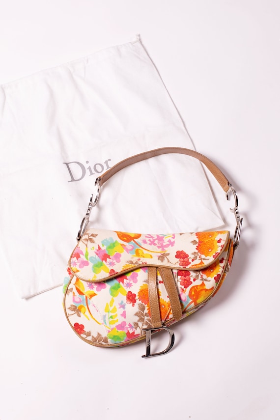 dior floral saddle bag