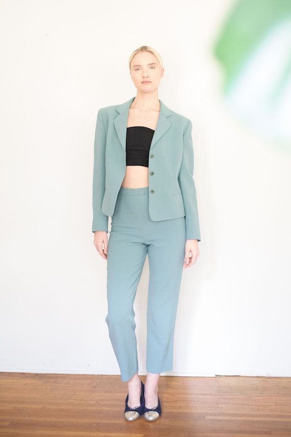 Green armani suit hotsell