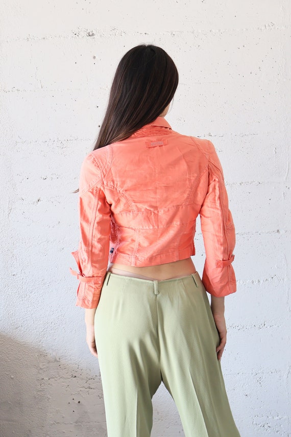 Vintage Jean Paul Gaultier Peach Cropped Multi Po… - image 6