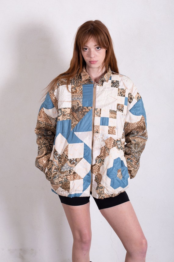vintage patchwork quilt bomber Gem