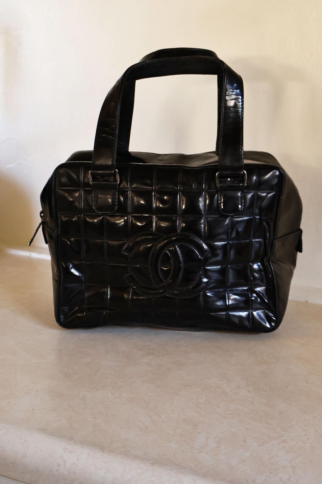 超レア貴重品　CHANEL ヴィンテージ　カクテルbag Vintage CHANEL 2002-2003 Coco Mark Quilted Patent Leather