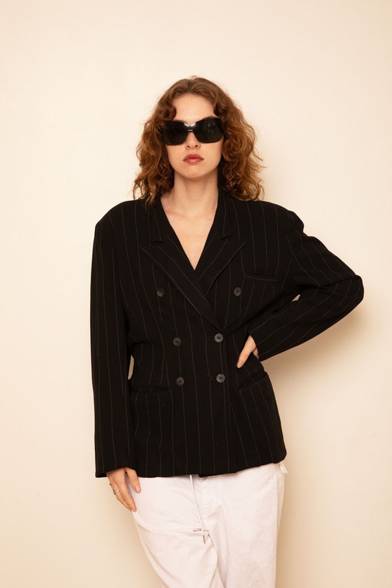 Vintage Anna Sui Y2K Pinstripe Tailored Double Bre