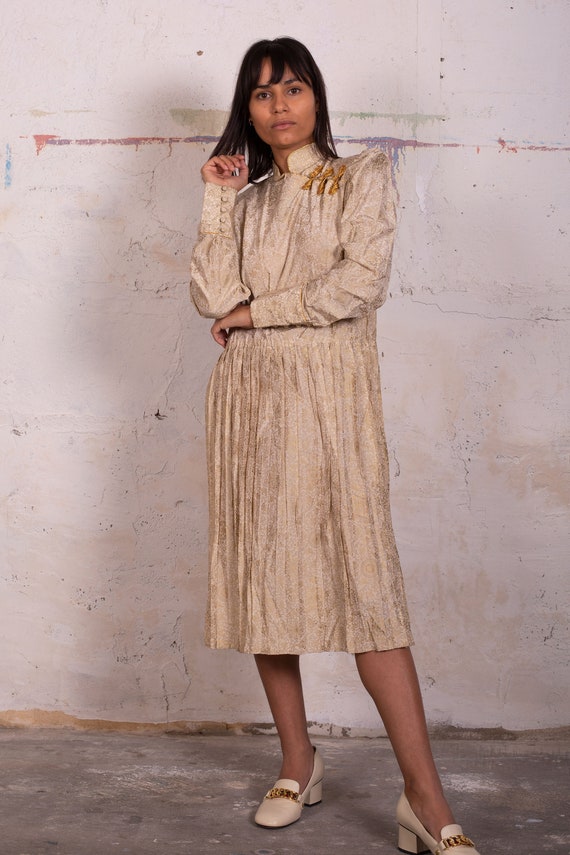 1990s Christian Dior Gold Floral Jacquard Cheongsam Dress With - Etsy