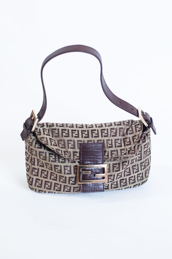 Eik Verloren hart Bevestigen aan Buy FENDI Vintage Zucchino Double Flap Brown Baguette Canvas Online in  India - Etsy