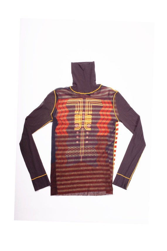 Jean Paul Gaultier RARE Maille 1990s Mesh Printed