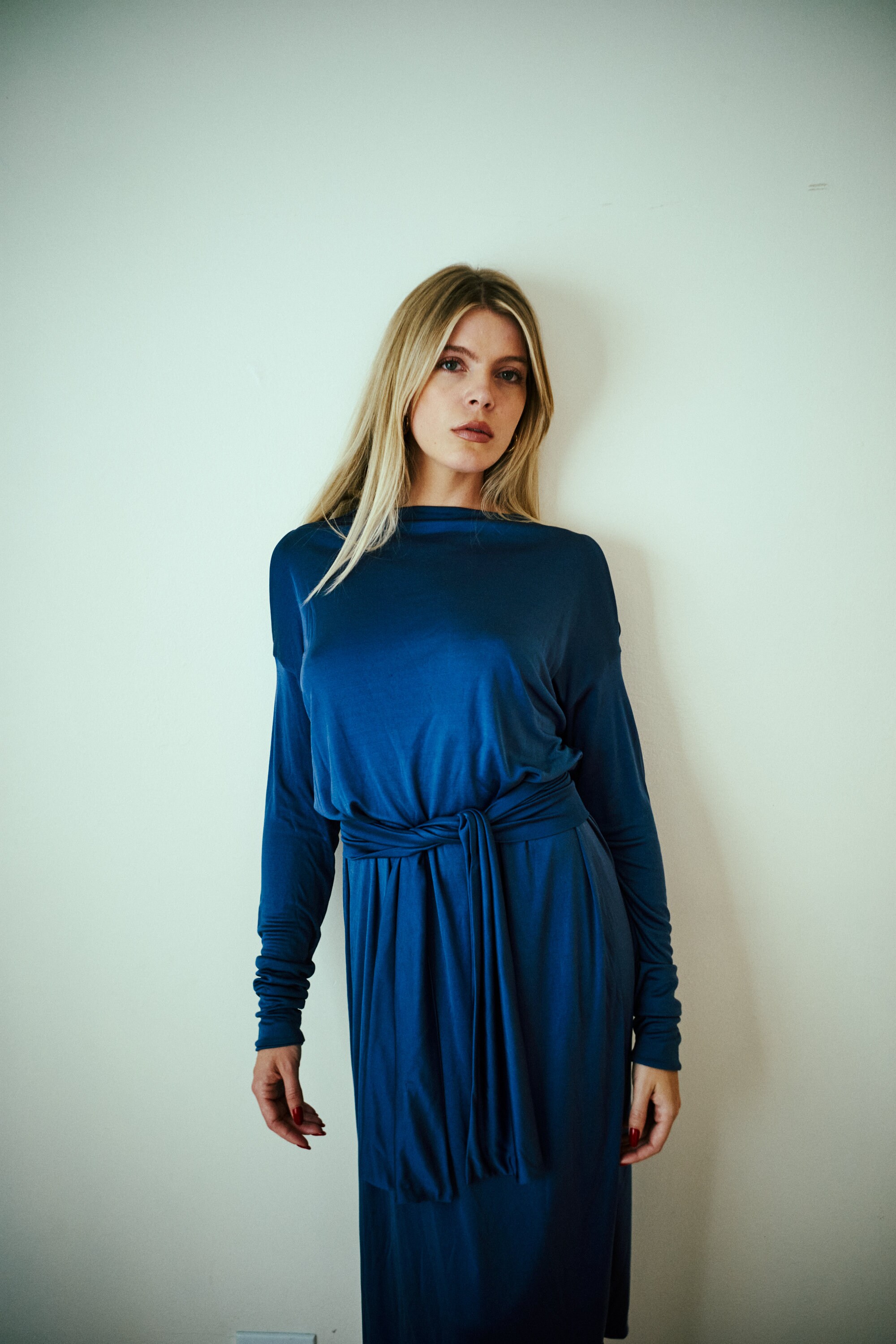 Yves Saint Laurent Rive Gauche 90s Silk Jersey Cold Shoulder Dress