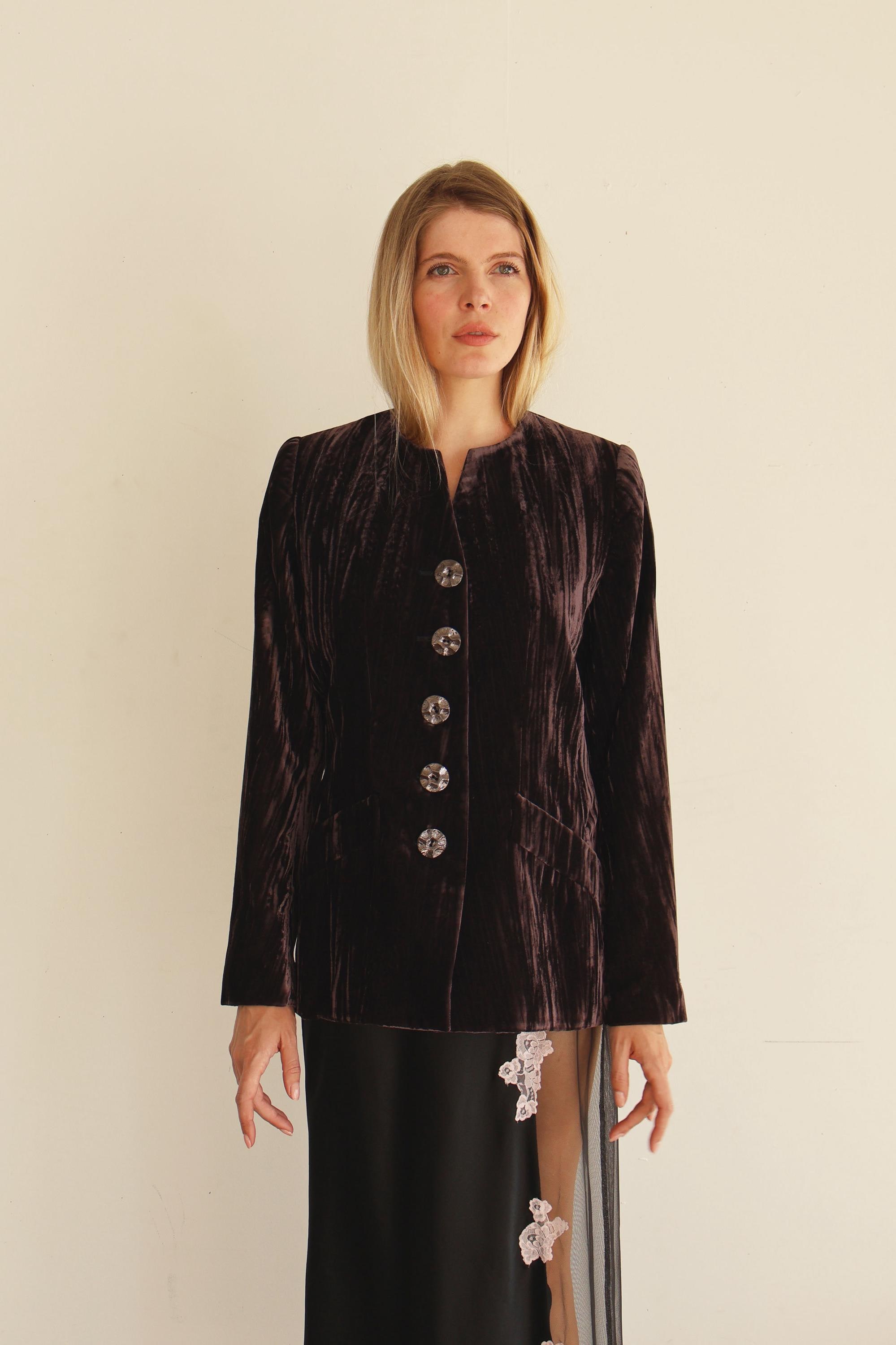 イヴ・サンローラン・リヴ・ゴーシュ 1990年代 紫ベルベットジャケット