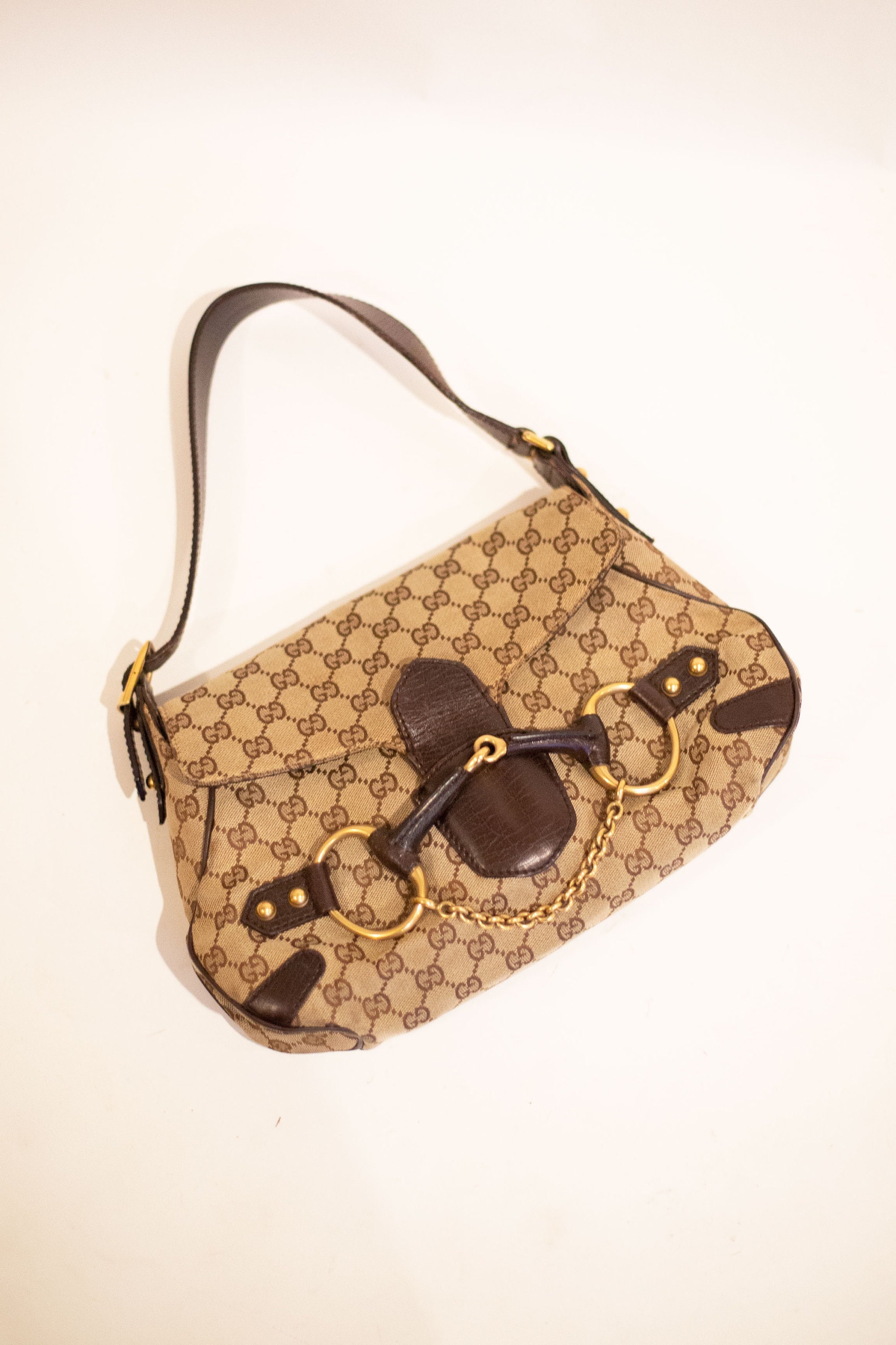 Gucci Vintage Large Horsebit Shoulder Bag