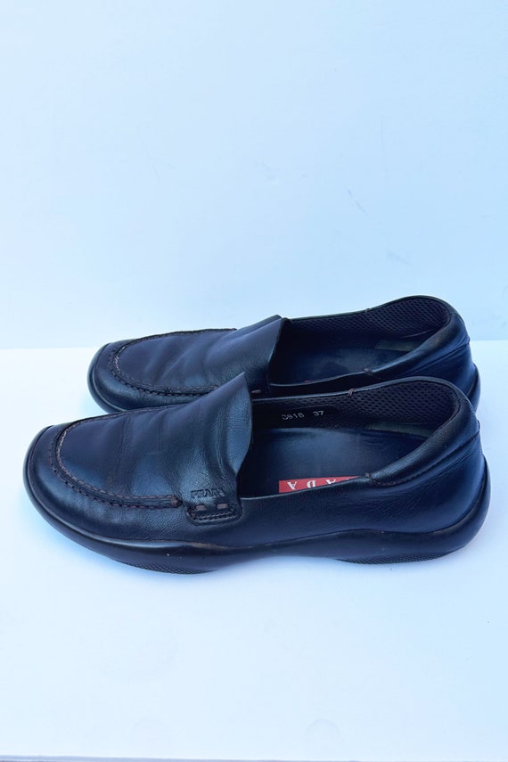 PRADA＊Chocolate leather loafers レザーローファー 50mm＊送込 Prada 50mm Chocolate Loafers | Black | FARFETCH ID