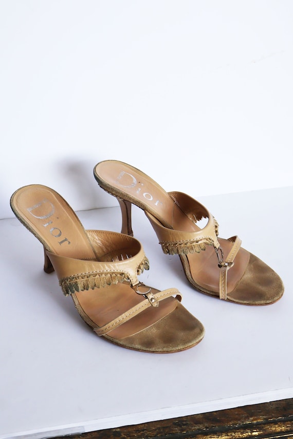 Christian Dior by John Galliano Y2K Tan Suede Fringe Open